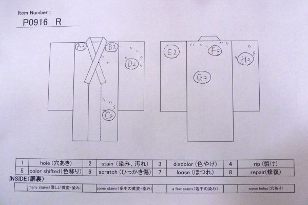 Photo13: P0916R Vintage Japanese kimono Dark Gray HITOE unlined for women / Wool. Tortoise-shell pattern(Hexagonal pattern) (Grade C) (13)