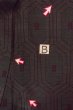 Photo15: P0916R Vintage Japanese kimono Dark Gray HITOE unlined for women / Wool. Tortoise-shell pattern(Hexagonal pattern) (Grade C) (15)