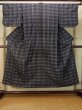 Photo1: Mint P0916S Vintage Japanese kimono Grayish Multi Color HITOE unlined for women / Wool. Stripes (Grade A) (1)