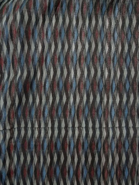 Photo3: Mint P0916S Vintage Japanese kimono Grayish Multi Color HITOE unlined for women / Wool. Stripes (Grade A) (3)