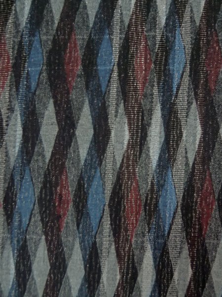 Photo6: Mint P0916S Vintage Japanese kimono Grayish Multi Color HITOE unlined for women / Wool. Stripes (Grade A) (6)