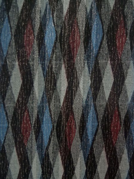 Photo7: Mint P0916S Vintage Japanese kimono Grayish Multi Color HITOE unlined for women / Wool. Stripes (Grade A) (7)