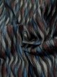 Photo9: Mint P0916S Vintage Japanese kimono Grayish Multi Color HITOE unlined for women / Wool. Stripes (Grade A) (9)