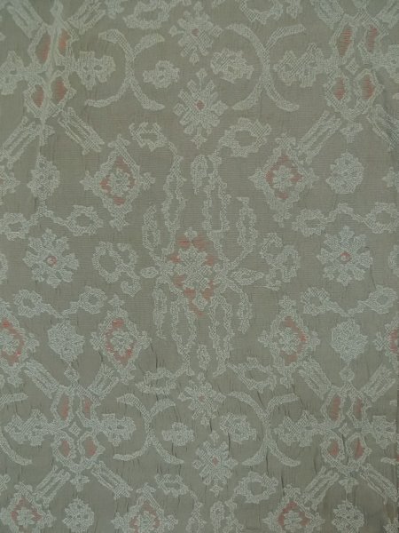 Photo3: P0916T Vintage Japanese kimono Gray HITOE unlined for women / Wool. Abstract pattern, There is an impression of use. (Grade C) (3)