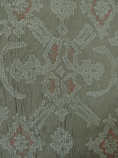Photo6: P0916T Vintage Japanese kimono Gray HITOE unlined for women / Wool. Abstract pattern, There is an impression of use. (Grade C) (6)