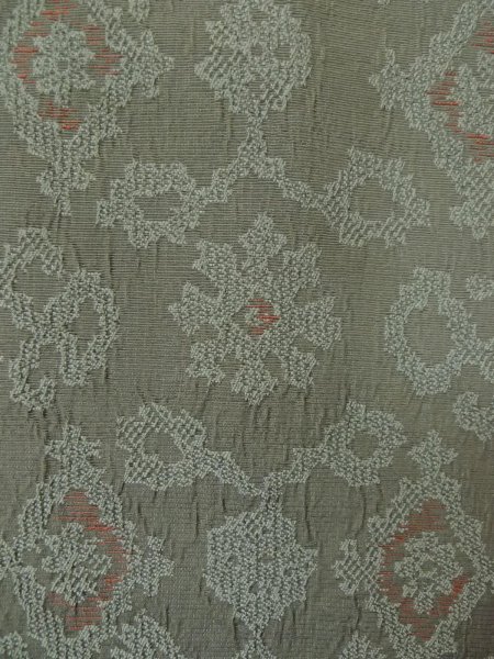 Photo7: P0916T Vintage Japanese kimono Gray HITOE unlined for women / Wool. Abstract pattern, There is an impression of use. (Grade C) (7)