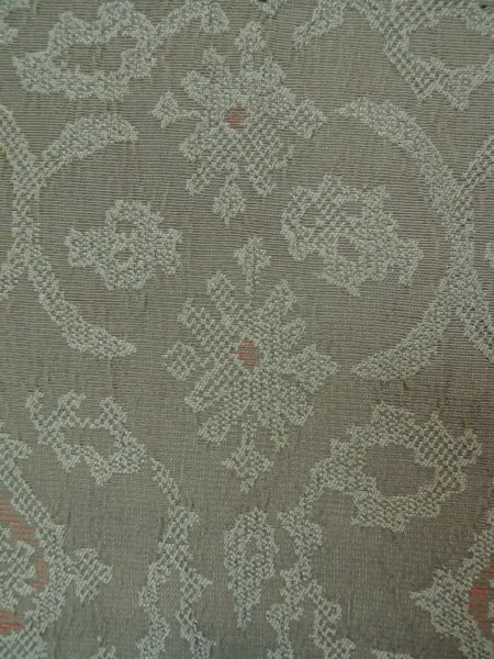 Photo8: P0916T Vintage Japanese kimono Gray HITOE unlined for women / Wool. Abstract pattern, There is an impression of use. (Grade C) (8)