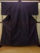 Photo1: Mint P0916U Vintage Japanese kimono Dark Purple HITOE unlined for women / Wool. Abstract pattern (Grade A) (1)