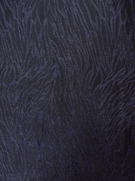 Photo5: Mint P0916U Vintage Japanese kimono Dark Purple HITOE unlined for women / Wool. Abstract pattern (Grade A) (5)