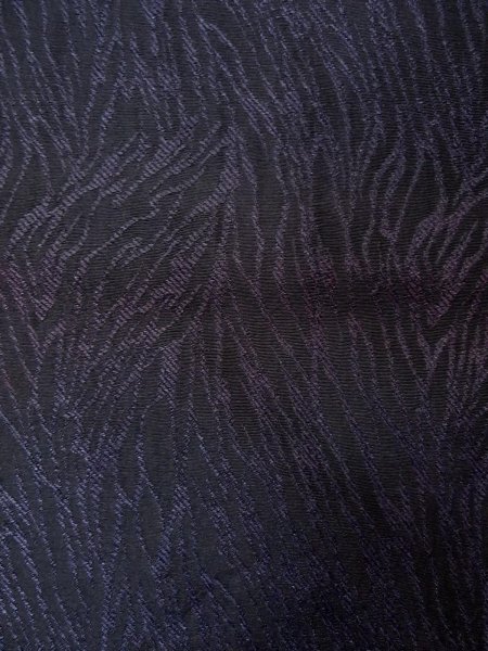 Photo6: Mint P0916U Vintage Japanese kimono Dark Purple HITOE unlined for women / Wool. Abstract pattern (Grade A) (6)