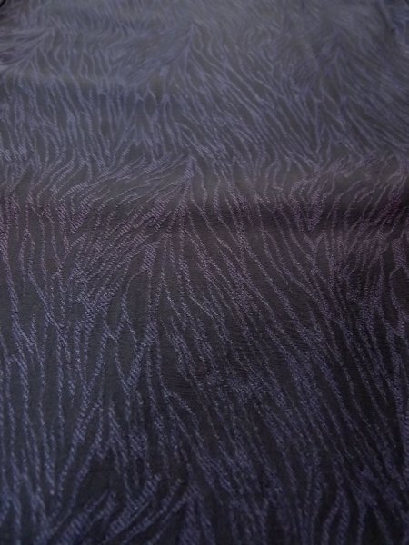 Photo7: Mint P0916U Vintage Japanese kimono Dark Purple HITOE unlined for women / Wool. Abstract pattern (Grade A) (7)