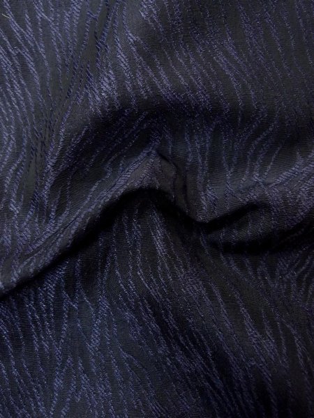 Photo9: Mint P0916U Vintage Japanese kimono Dark Purple HITOE unlined for women / Wool. Abstract pattern (Grade A) (9)