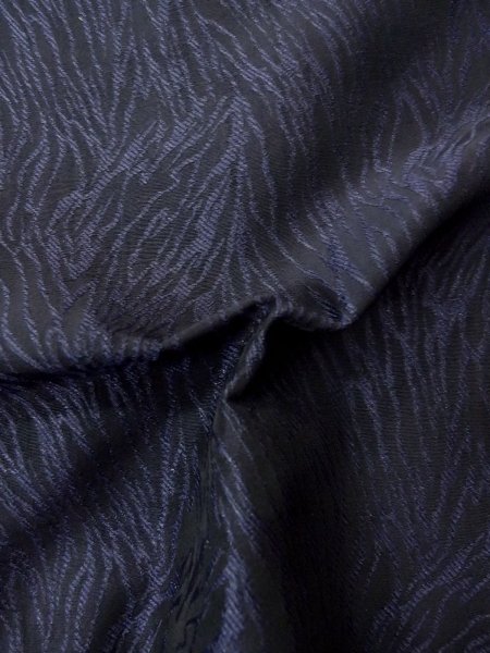 Photo10: Mint P0916U Vintage Japanese kimono Dark Purple HITOE unlined for women / Wool. Abstract pattern (Grade A) (10)