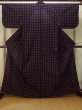 Photo1: Mint P0916W Vintage Japanese kimono Black HITOE unlined for women / Wool. Cross (Grade A) (1)