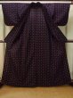 Photo2: Mint P0916W Vintage Japanese kimono Black HITOE unlined for women / Wool. Cross (Grade A) (2)