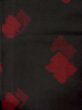 Photo4: P0916X Vintage Japanese kimono Black HITOE unlined for women / Wool. Abstract pattern, More damages. (Grade C) (4)