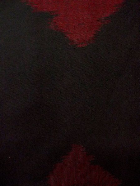 Photo7: P0916X Vintage Japanese kimono Black HITOE unlined for women / Wool. Abstract pattern, More damages. (Grade C) (7)