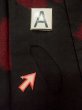 Photo14: P0916X Vintage Japanese kimono Black HITOE unlined for women / Wool. Abstract pattern, More damages. (Grade C) (14)