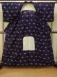 Photo2: P0916Z Vintage Japanese kimono Black HITOE unlined for women / Wool. Parallel Cross, There are stains and impression of use. (Grade D) (2)