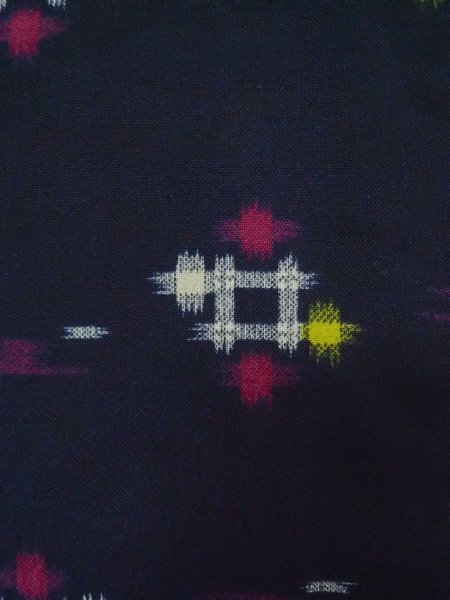 Photo5: P0916Z Vintage Japanese kimono Black HITOE unlined for women / Wool. Parallel Cross, There are stains and impression of use. (Grade D) (5)