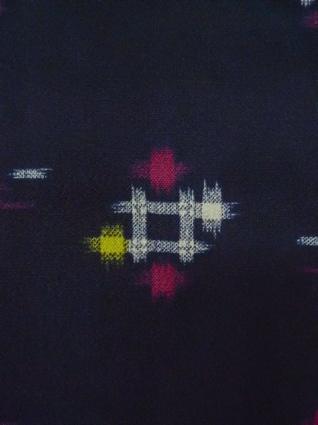 Photo6: P0916Z Vintage Japanese kimono Black HITOE unlined for women / Wool. Parallel Cross, There are stains and impression of use. (Grade D) (6)
