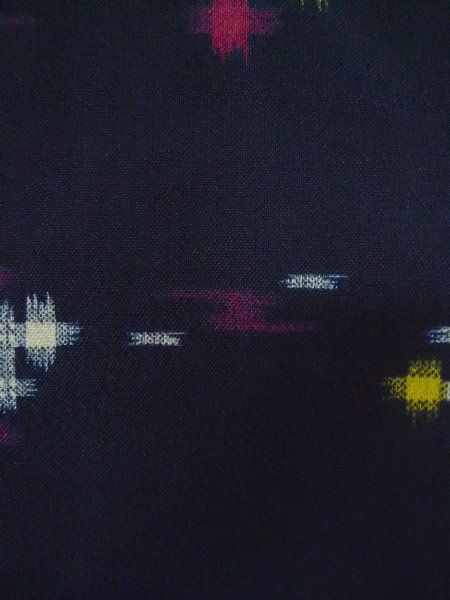 Photo8: P0916Z Vintage Japanese kimono Black HITOE unlined for women / Wool. Parallel Cross, There are stains and impression of use. (Grade D) (8)