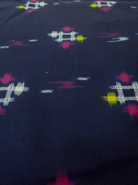 Photo9: P0916Z Vintage Japanese kimono Black HITOE unlined for women / Wool. Parallel Cross, There are stains and impression of use. (Grade D) (9)
