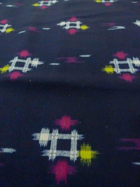 Photo11: P0916Z Vintage Japanese kimono Black HITOE unlined for women / Wool. Parallel Cross, There are stains and impression of use. (Grade D) (11)