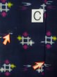 Photo17: P0916Z Vintage Japanese kimono Black HITOE unlined for women / Wool. Parallel Cross, There are stains and impression of use. (Grade D) (17)