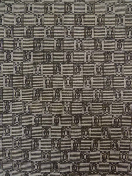 Photo5: P0917A Vintage Japanese kimono Gray HITOE unlined for women / Wool. Geometrical pattern (Grade C) (5)