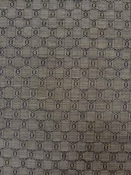 Photo6: P0917A Vintage Japanese kimono Gray HITOE unlined for women / Wool. Geometrical pattern (Grade C) (6)