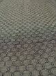 Photo9: P0917A Vintage Japanese kimono Gray HITOE unlined for women / Wool. Geometrical pattern (Grade C) (9)