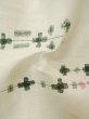 Photo12: P0917B Vintage Japanese kimono White YUKATA summer(made in Japan) for women / Linen. Geometrical pattern (Grade B) (12)