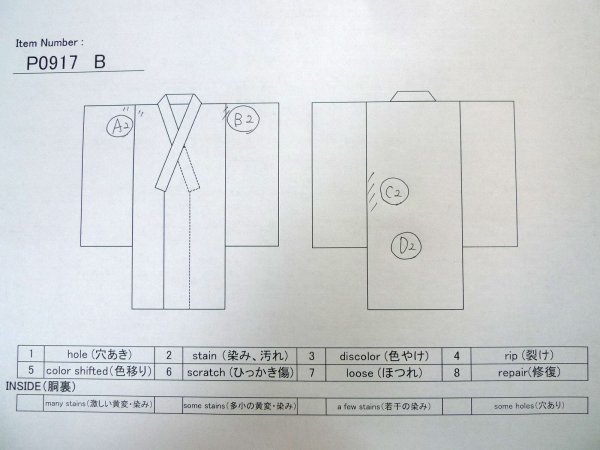 Photo13: P0917B Vintage Japanese kimono White YUKATA summer(made in Japan) for women / Linen. Geometrical pattern (Grade B) (13)