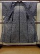 Photo2: P0917C Vintage Japanese kimono Dark Navy Blue HITOE unlined for women / Linen. Flower (Grade B) (2)