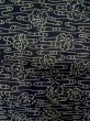 Photo6: P0917C Vintage Japanese kimono Dark Navy Blue HITOE unlined for women / Linen. Flower (Grade B) (6)