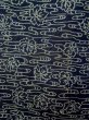 Photo7: P0917C Vintage Japanese kimono Dark Navy Blue HITOE unlined for women / Linen. Flower (Grade B) (7)