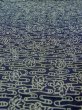 Photo8: P0917C Vintage Japanese kimono Dark Navy Blue HITOE unlined for women / Linen. Flower (Grade B) (8)