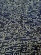Photo10: P0917C Vintage Japanese kimono Dark Navy Blue HITOE unlined for women / Linen. Flower (Grade B) (10)