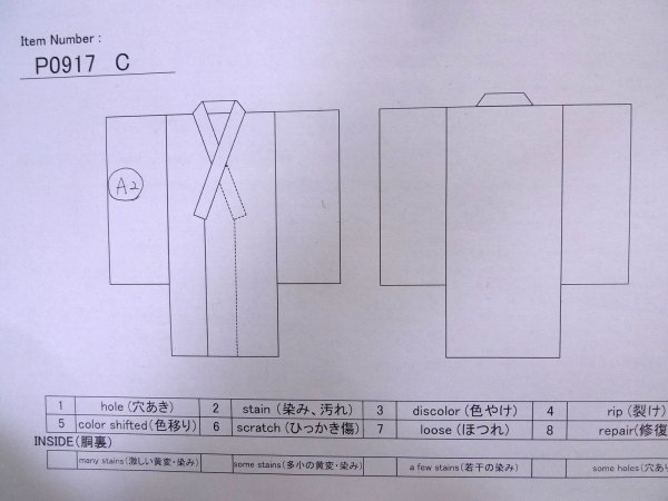 Photo13: P0917C Vintage Japanese kimono Dark Navy Blue HITOE unlined for women / Linen. Flower (Grade B) (13)