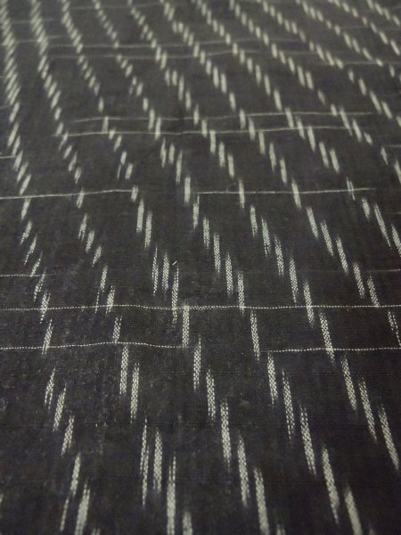 Photo7: P0917D Vintage Japanese kimono Black HITOE unlined for women / Linen. Line, 他ダメージあり (Grade B) (7)