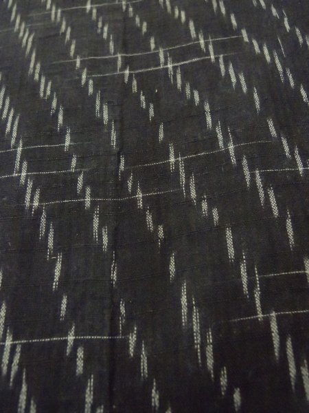 Photo8: P0917D Vintage Japanese kimono Black HITOE unlined for women / Linen. Line, 他ダメージあり (Grade B) (8)