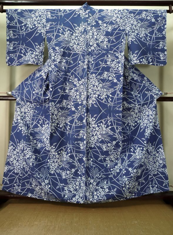 K0526K Used Japanese Pale Blue YUKATA summer(made in Japan) / Cotton ...